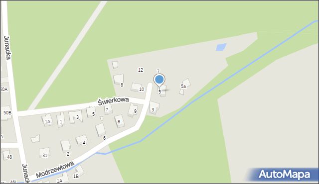 Wrocław, Modrzewiowa, 5, mapa Wrocławia