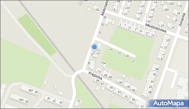 Wrocław, Mokrzańska, 37a, mapa Wrocławia