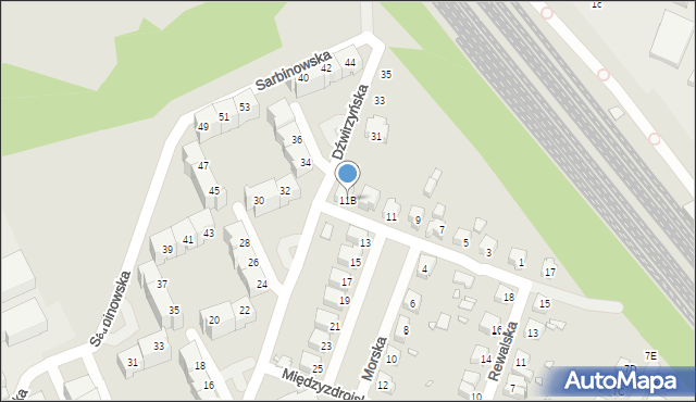 Wrocław, Morska, 11B, mapa Wrocławia