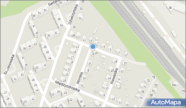 Wrocław, Morska, 4, mapa Wrocławia