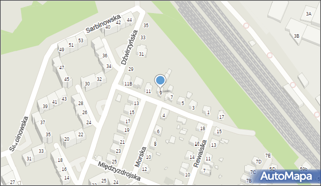 Wrocław, Morska, 9, mapa Wrocławia