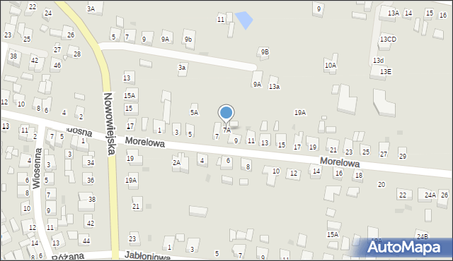 Wronki, Morelowa, 7A, mapa Wronki
