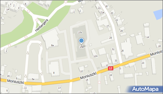 Wschowa, Moniuszki Stanisława, 10a, mapa Wschowa