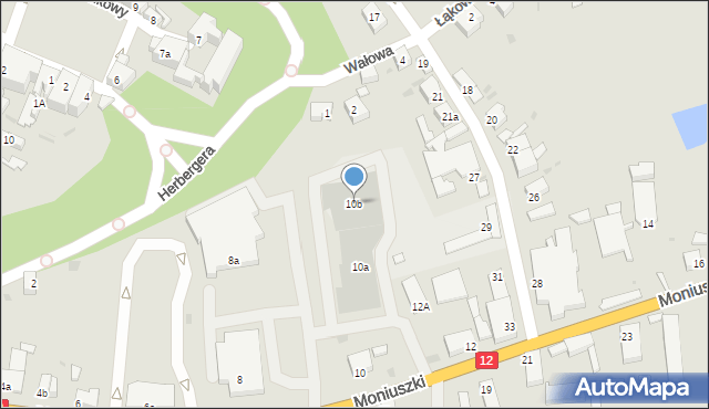 Wschowa, Moniuszki Stanisława, 10b, mapa Wschowa