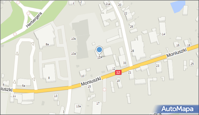 Wschowa, Moniuszki Stanisława, 12A, mapa Wschowa