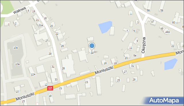 Wschowa, Moniuszki Stanisława, 14, mapa Wschowa