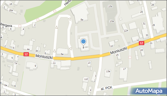 Wschowa, Moniuszki Stanisława, 8, mapa Wschowa