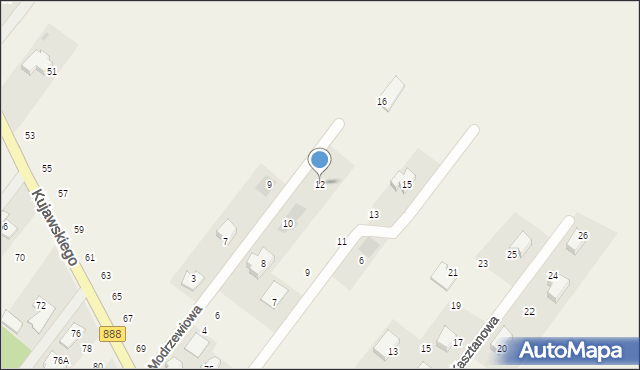 Wyględy, Modrzewiowa, 12, mapa Wyględy