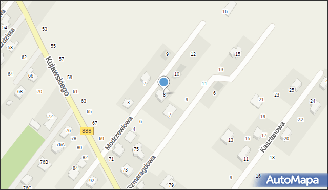 Wyględy, Modrzewiowa, 8, mapa Wyględy