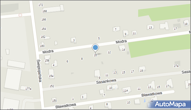 Wyszków, Modra, 10, mapa Wyszków