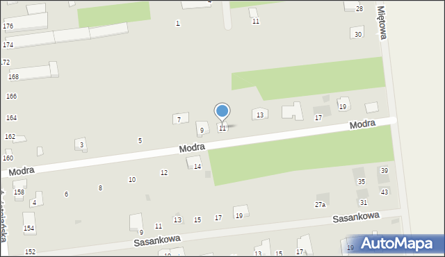 Wyszków, Modra, 11, mapa Wyszków