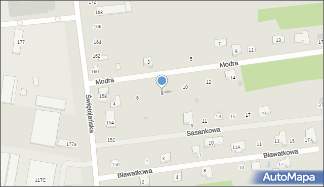 Wyszków, Modra, 8, mapa Wyszków