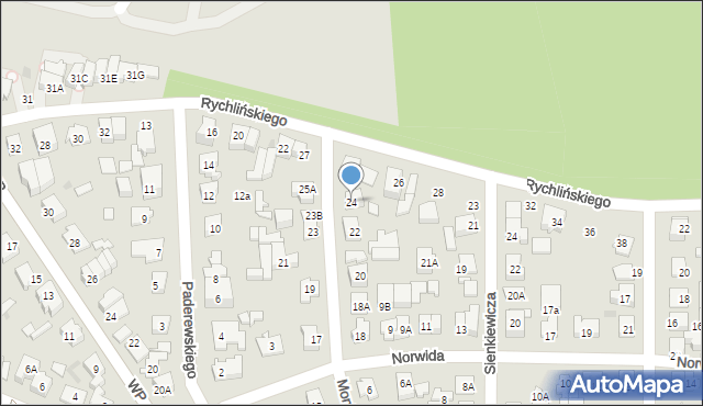 Ząbki, Moniuszki Stanisława, 24, mapa Ząbki