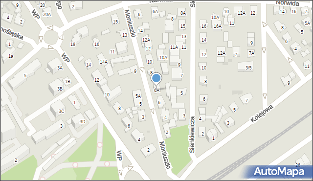 Ząbki, Moniuszki Stanisława, 6A, mapa Ząbki