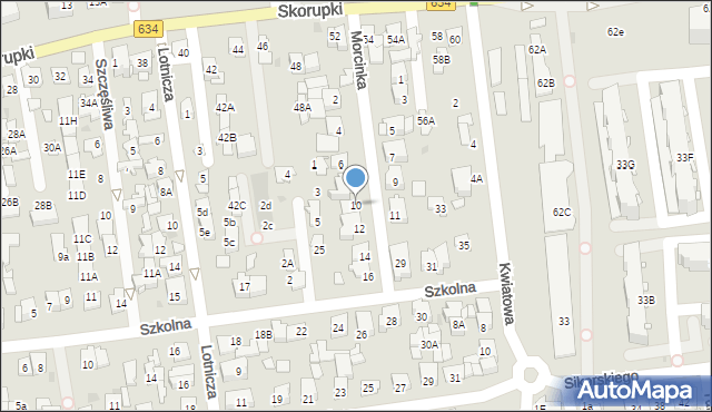 Ząbki, Morcinka Gustawa, 10, mapa Ząbki