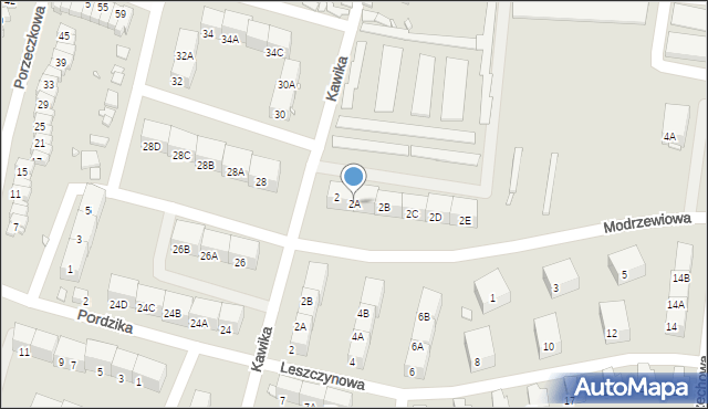 Zabrze, Modrzewiowa, 2A, mapa Zabrza