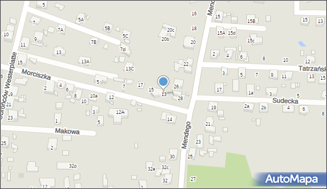 Zabrze, Morciszka Stanisława, 13, mapa Zabrza