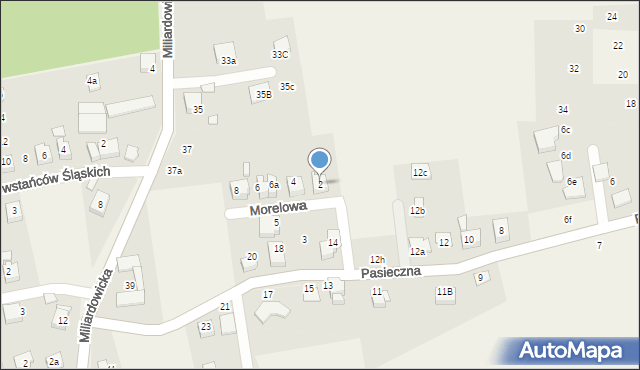 Zabrzeg, Morelowa, 2, mapa Zabrzeg