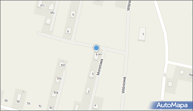Zachowice, Morelowa, 7, mapa Zachowice