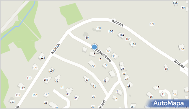 Zagórz, Modrzewiowa, 7, mapa Zagórz