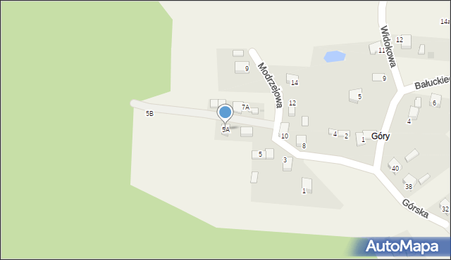 Zagórze, Modrzejowa, 5A, mapa Zagórze