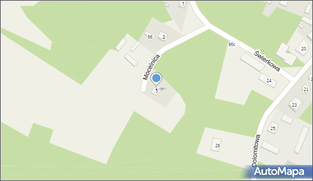 Zajączków, Mocelnica, 5, mapa Zajączków