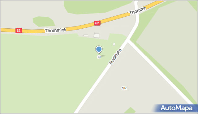 Zakroczym, Modlińska, 13, mapa Zakroczym