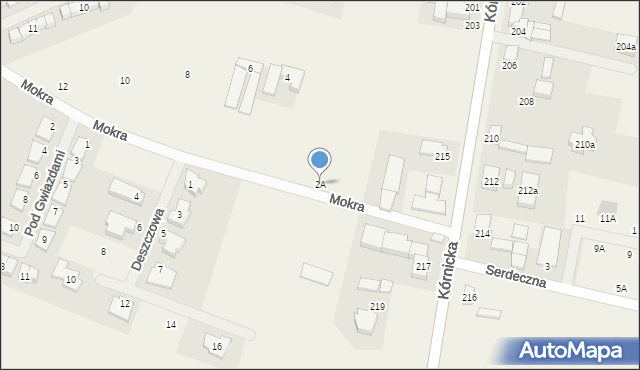 Zalasewo, Mokra, 2A, mapa Zalasewo