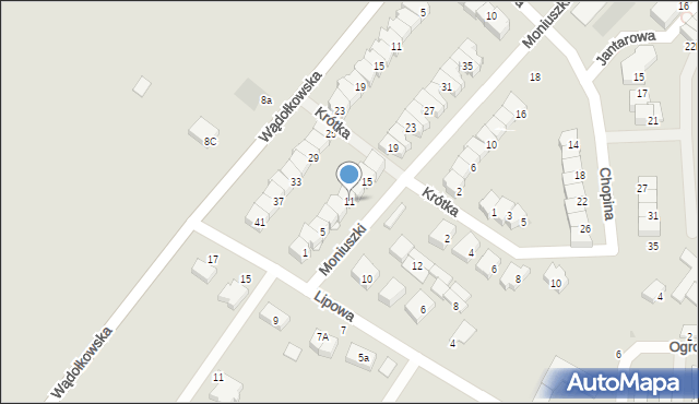 Zambrów, Moniuszki Stanisława, 11, mapa Zambrów