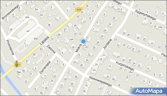 Zamość, Mokra, 11A, mapa Zamościa