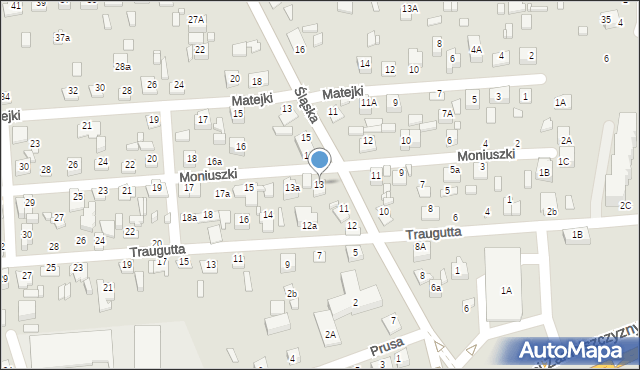 Zamość, Moniuszki Stanisława, 13, mapa Zamościa