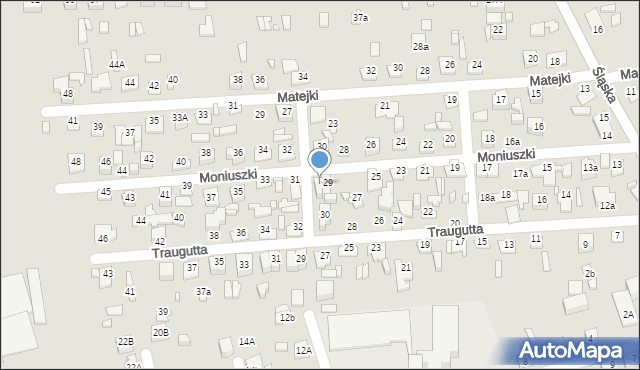 Zamość, Moniuszki Stanisława, 29A, mapa Zamościa