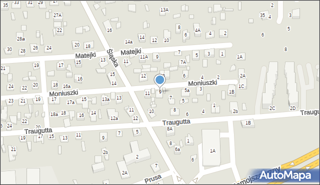 Zamość, Moniuszki Stanisława, 9, mapa Zamościa