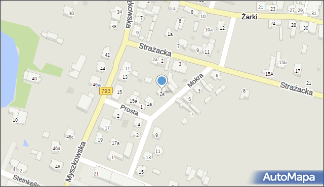 Żarki, Mokra, 2a, mapa Żarki