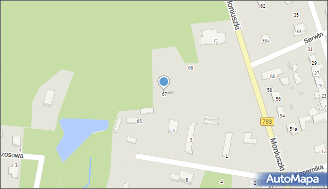 Żarki, Moniuszki Stanisława, 67, mapa Żarki
