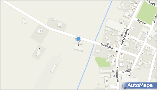 Żarnowiec, Mostowa, 1, mapa Żarnowiec