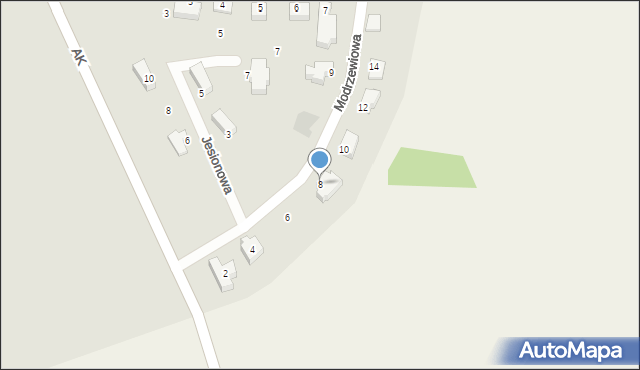 Żarów, Modrzewiowa, 8, mapa Żarów