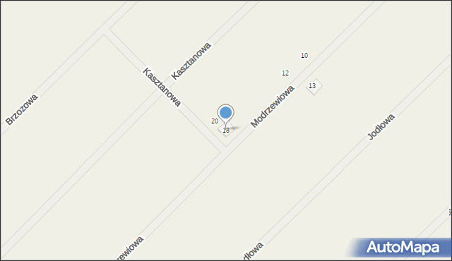Żarowo, Modrzewiowa, 18, mapa Żarowo
