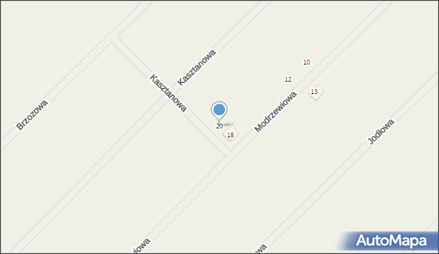 Żarowo, Modrzewiowa, 20, mapa Żarowo