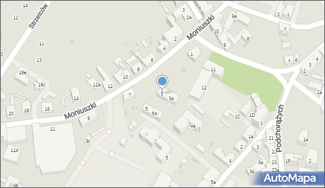 Żary, Moniuszki Stanisława, 33a, mapa Żary