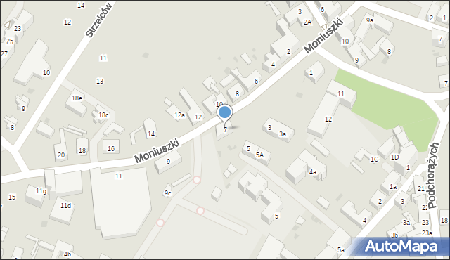 Żary, Moniuszki Stanisława, 7, mapa Żary