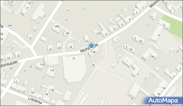 Żary, Moniuszki Stanisława, 9A, mapa Żary