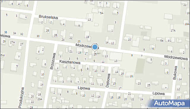 Zaścianki, Modrzewiowa, 15, mapa Zaścianki