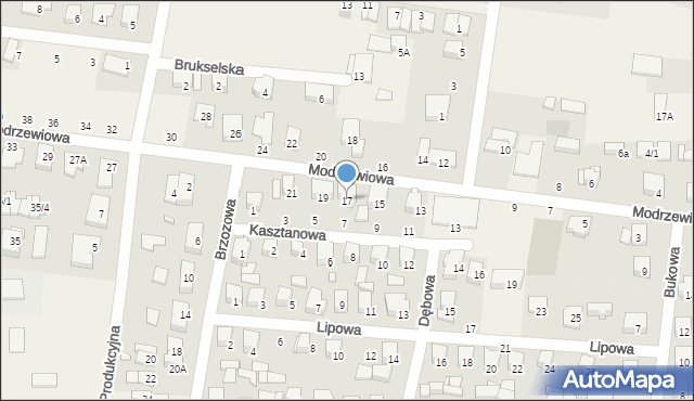 Zaścianki, Modrzewiowa, 17, mapa Zaścianki