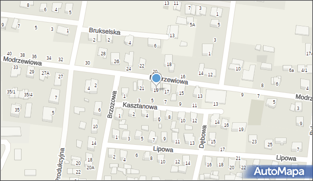 Zaścianki, Modrzewiowa, 19, mapa Zaścianki