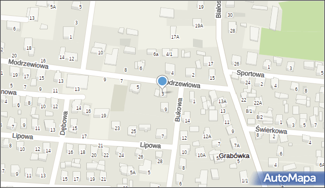 Zaścianki, Modrzewiowa, 3, mapa Zaścianki