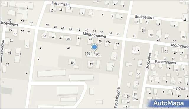 Zaścianki, Modrzewiowa, 35/3, mapa Zaścianki