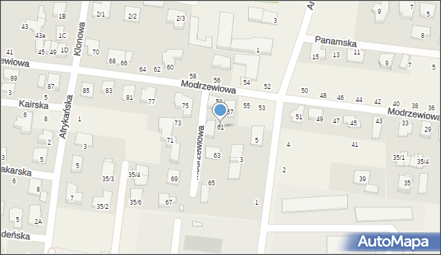 Zaścianki, Modrzewiowa, 61, mapa Zaścianki