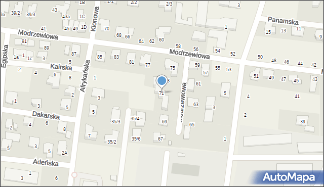 Zaścianki, Modrzewiowa, 71, mapa Zaścianki