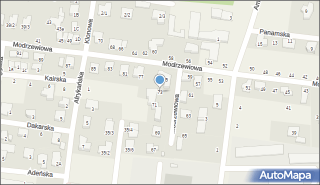 Zaścianki, Modrzewiowa, 73, mapa Zaścianki